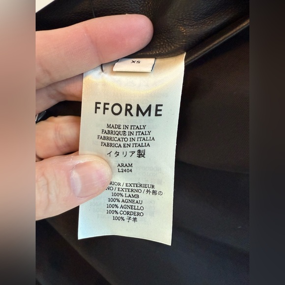 $4490 FFORME Aram Cropped Black Lambskin Leather Jacket - Picture 3 of 7